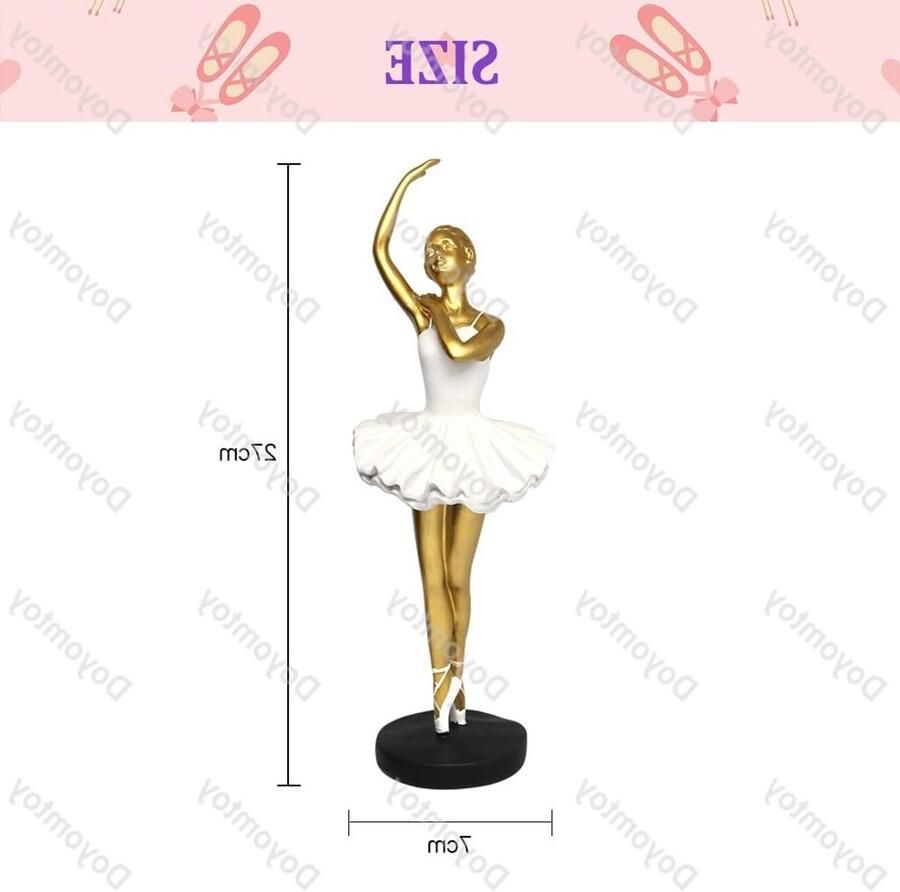 Balletfiguren Ballerina Versiering voor Verjaardag Gouden Ballet Ornament voor Tafel Slaapkamer en Woonkamer Decoratie