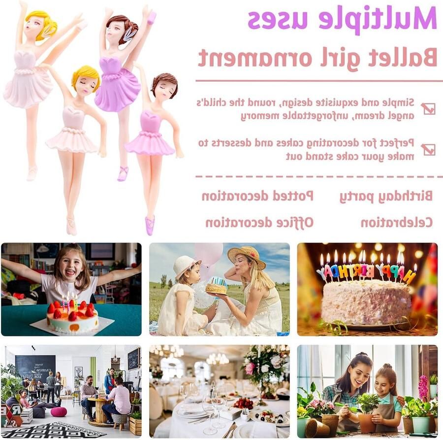 Balletfiguren voor meisjes Miniatuur danseresjes als speelgoed taarttopper en verjaardagsdecoratie voor kinderen