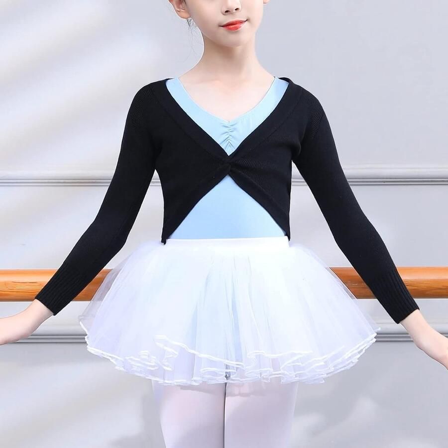 Balletjasje voor Meisjes Lange Mouwen Gewikkeld Geschikt voor Dans Gymnastiek en Yoga