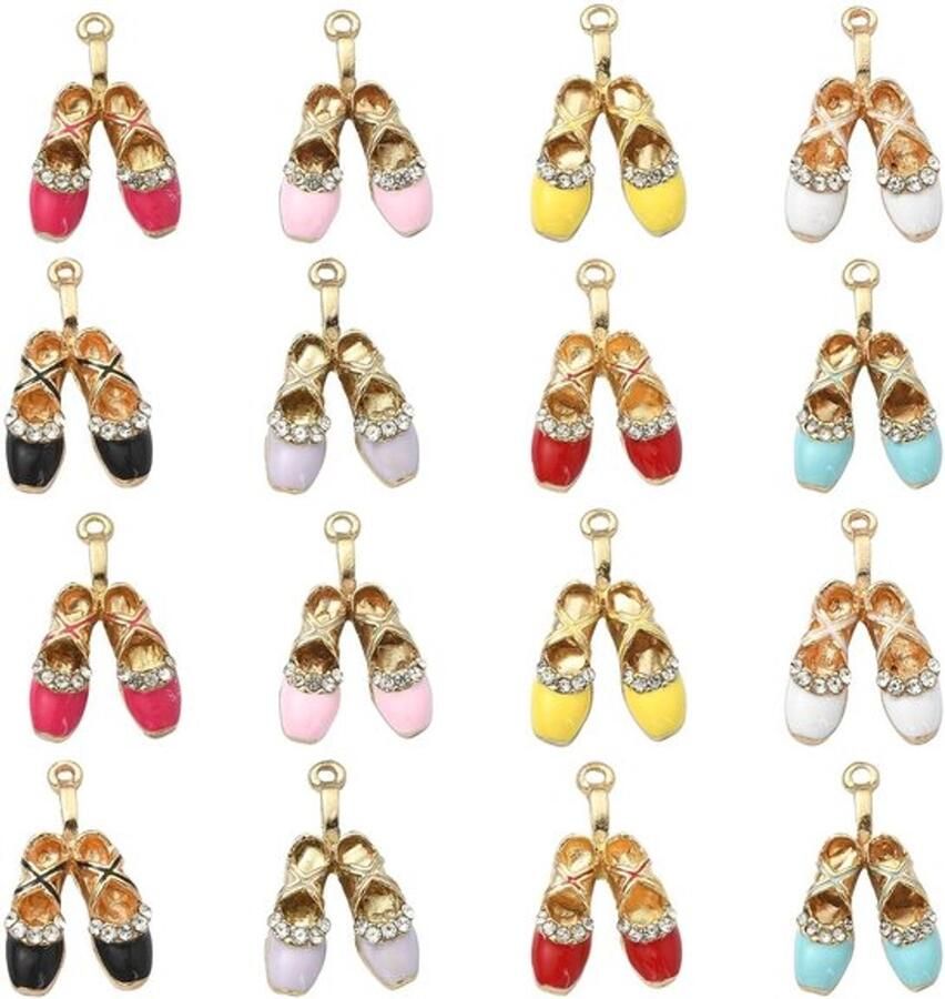 Balletschoen Bedels DIY Sieraden 16 Stuks Goud Verguld Emaille Creatieve Accessoires Uniek ontwerp Geschikt voor sieraden maken