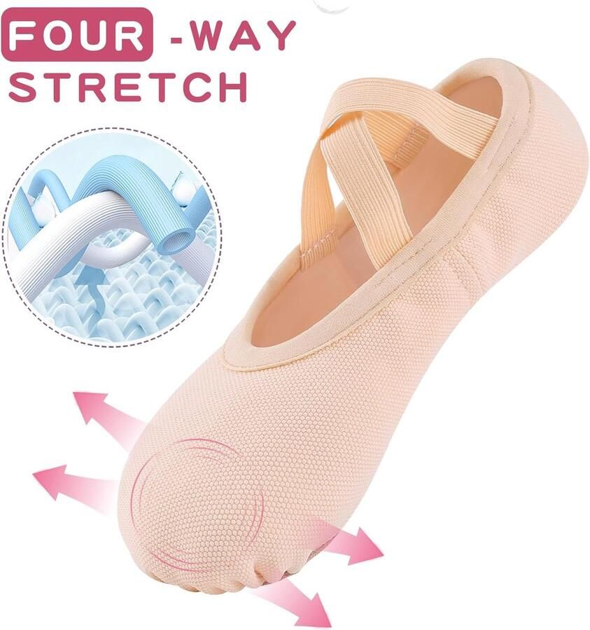 Balletschoen voor Meisjes Elastisch Balletschoenen voor Gesplitste Zool Dansschoenen voor Meisjes en Dames