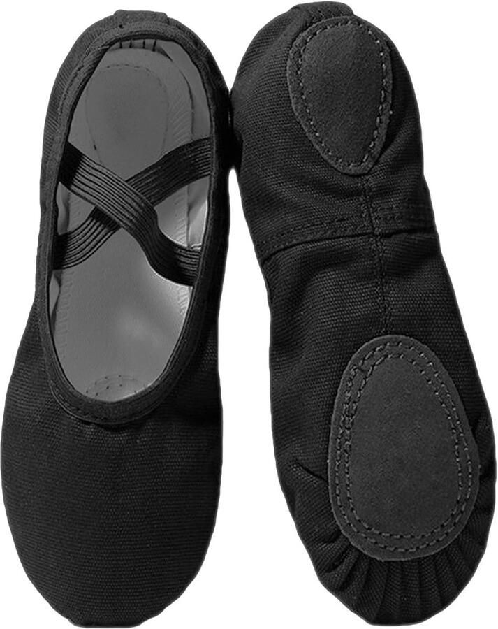 Balletschoenen 5 UK Canvas en leren splitzool Voor dans en gymnastiek Ideaal voor meisjes en vrouwen ShopVlot