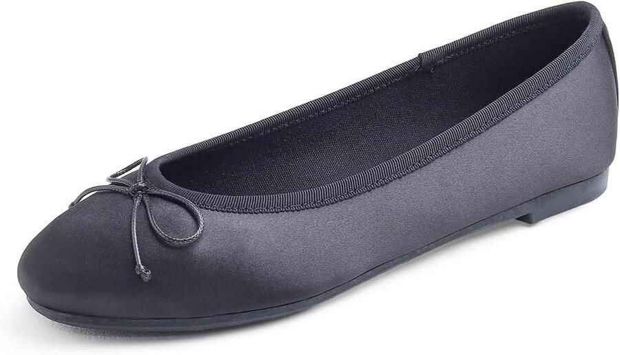 Balletschoenen 5 UK Zwarte satijnen stof Elegante en ade de flats Perfect voor feesten ShopVlot