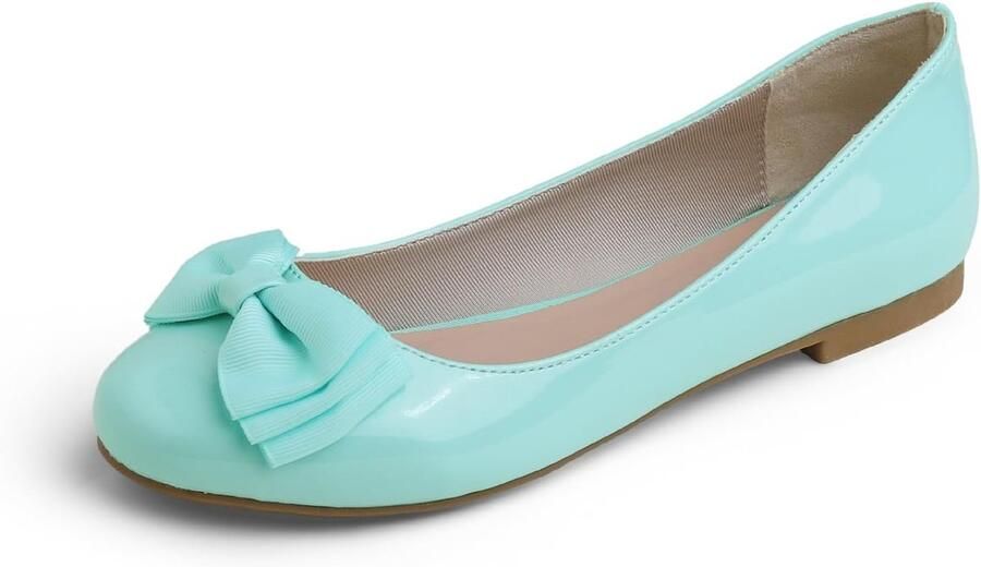 Balletschoenen Dames 37 EU Muntgroen Patenten Vegan Leer Schattige Strik Perfect voor Dagelijks Gebruik ShopVlot