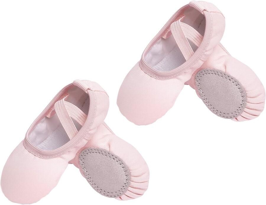 Balletschoenen dames Balletschoenen Voor Meisjes Balletslippers Zonder Veters Stretch canvas Zachte PU Leren Dansschoenen Met Antislip Zool Geschikt Voor Ballet Yoga & Thuis Roze