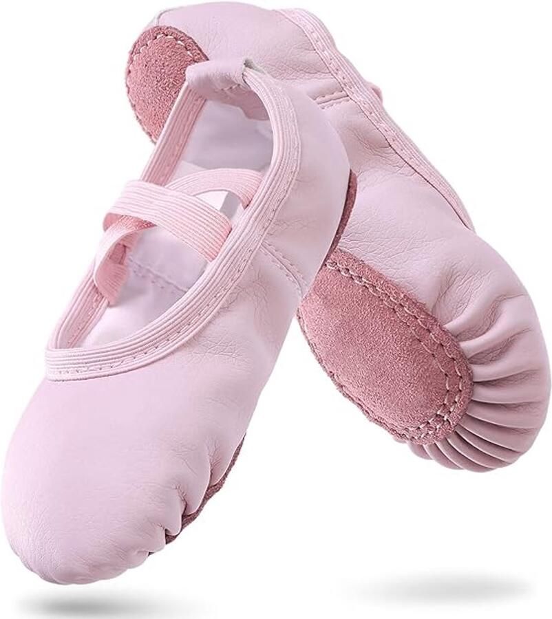 Balletschoenen dames Balletschoenen Voor Meisjes Roze Zachte PU Leren Dansschoenen Met Antislip Zool Geschikt Voor Ballet Yoga & Thuis- Voor