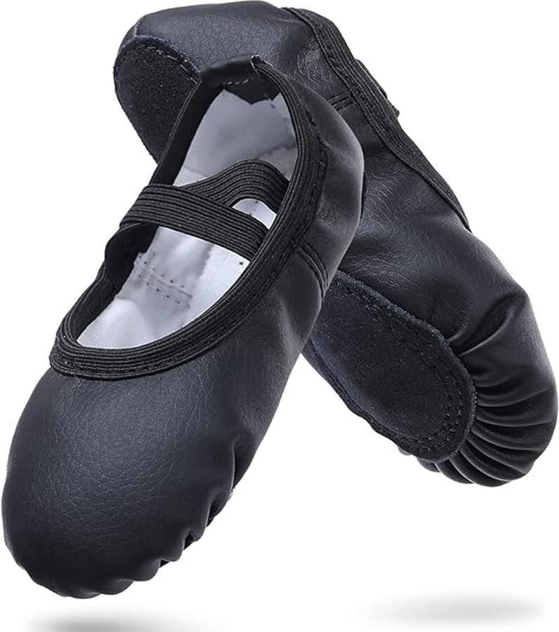 Balletschoenen dames Balletschoenen Voor Meisjes Zwart Zachte PU Leren Dansschoenen Met Antislip Zool Geschikt Voor Ballet Yoga & Thuis- Voor