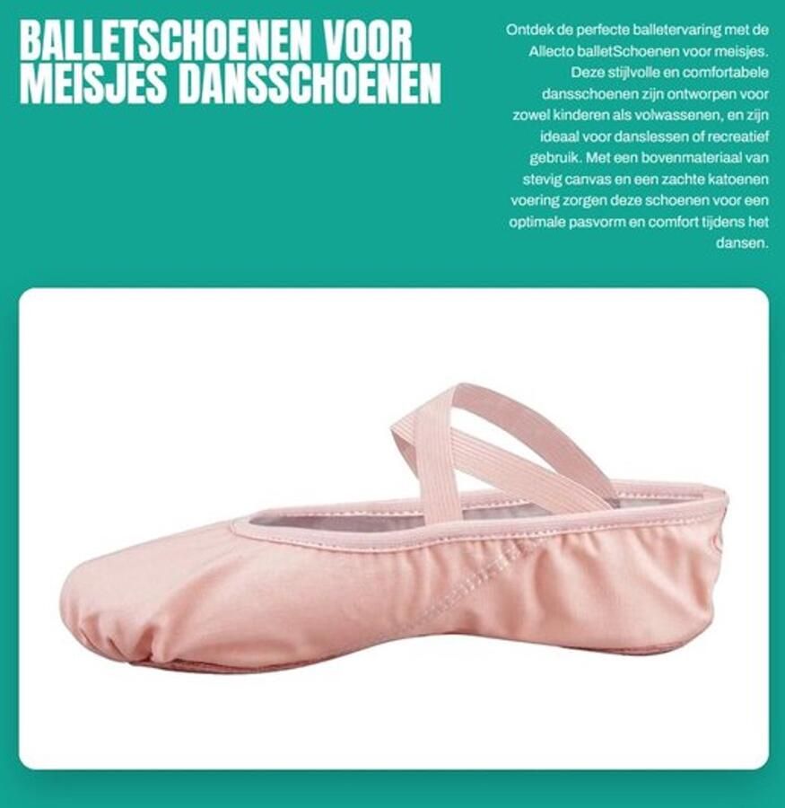 Balletschoenen Gedeelde Zool Dansschoenen Meisjes Ballerina's Katoenen Voering Canvas Bovenmateriaal