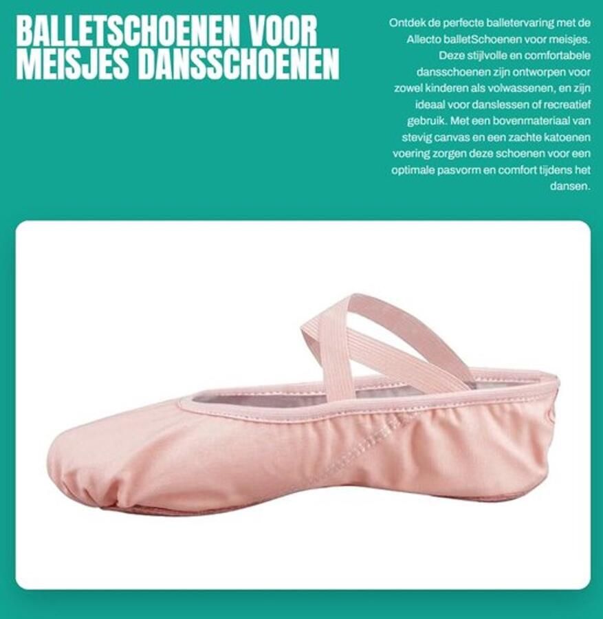 Balletschoenen Gedeelde Zool Dansschoenen Meisjes Ballerina's Katoenen Voering Canvas Bovenmateriaal