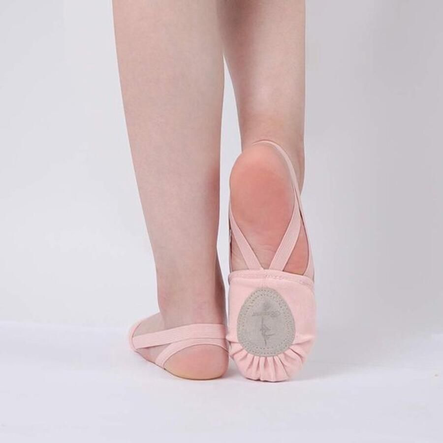 Balletschoenen Halve Zool Jazz Dansschoenen Pirouette Draaischoen Dames Meisjes Elastisch Canvas Antislip Lederen Zool