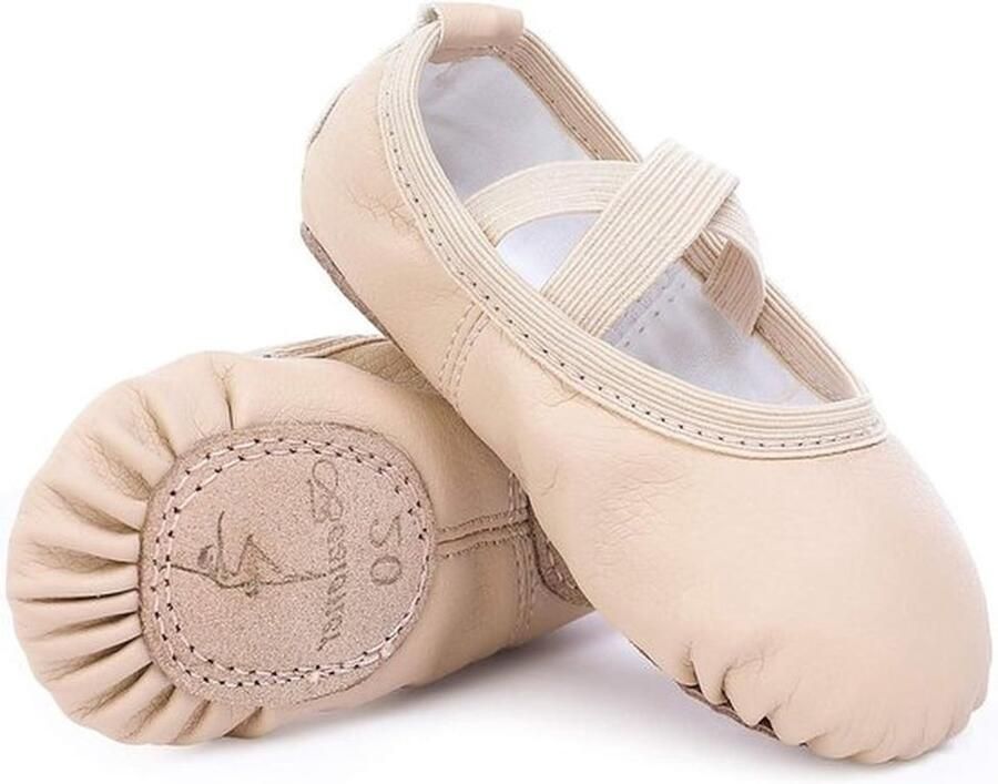 Balletschoenen in leer voor meisjes Dansschoenen met gesplitste zool