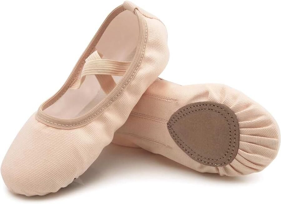 Balletschoenen Meisjes Dames Canvas Dansschoenen Gymnastiek 22-44 EU Gedeelde zool Kinderen Volwassenen Ballet Schoenen