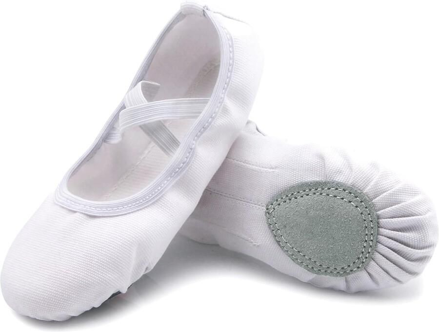 Balletschoenen Meisjes Dames Canvas Dansschoenen Gymnastiek 22-44 EU Gedeelde zool Kinderen Volwassenen Ballet Schoenen