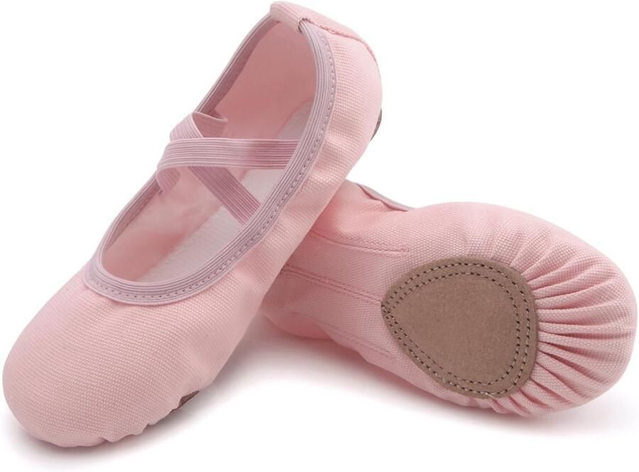 Balletschoenen Meisjes Dames Canvas Dansschoenen Gymnastiek 22-44 EU Gedeelde zool Kinderen Volwassenen Ballet Schoenen
