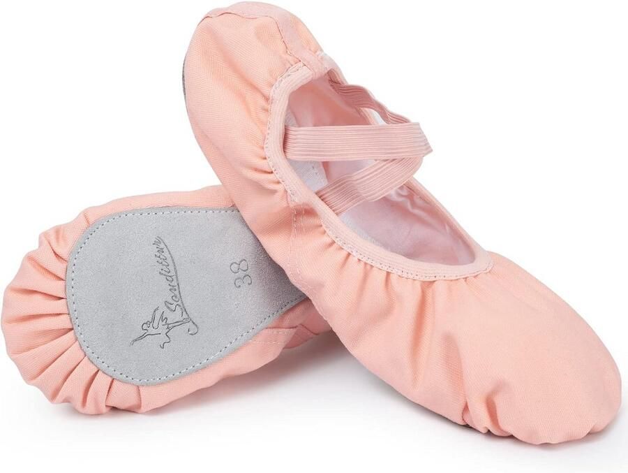 Balletschoenen met Doorlopende Suède Zool voor Meisjes en Dames Dans- en Gymnastiekschoenen