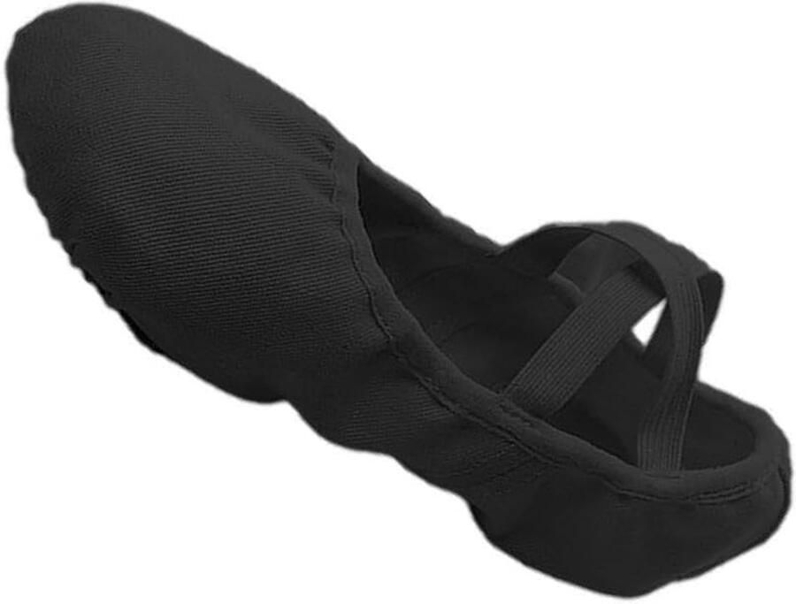 Balletschoenen met elastiek voor peutermeisjes en -meisjes die comfort en een veilige pasvorm bieden tijdens danslessen Zwart