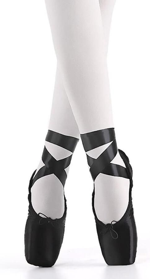 Balletschoenen met kant roze voor beginners rood zwart satijn professionele dansschoenen ballerina's met opgenaaide banden voor dames en meisjes