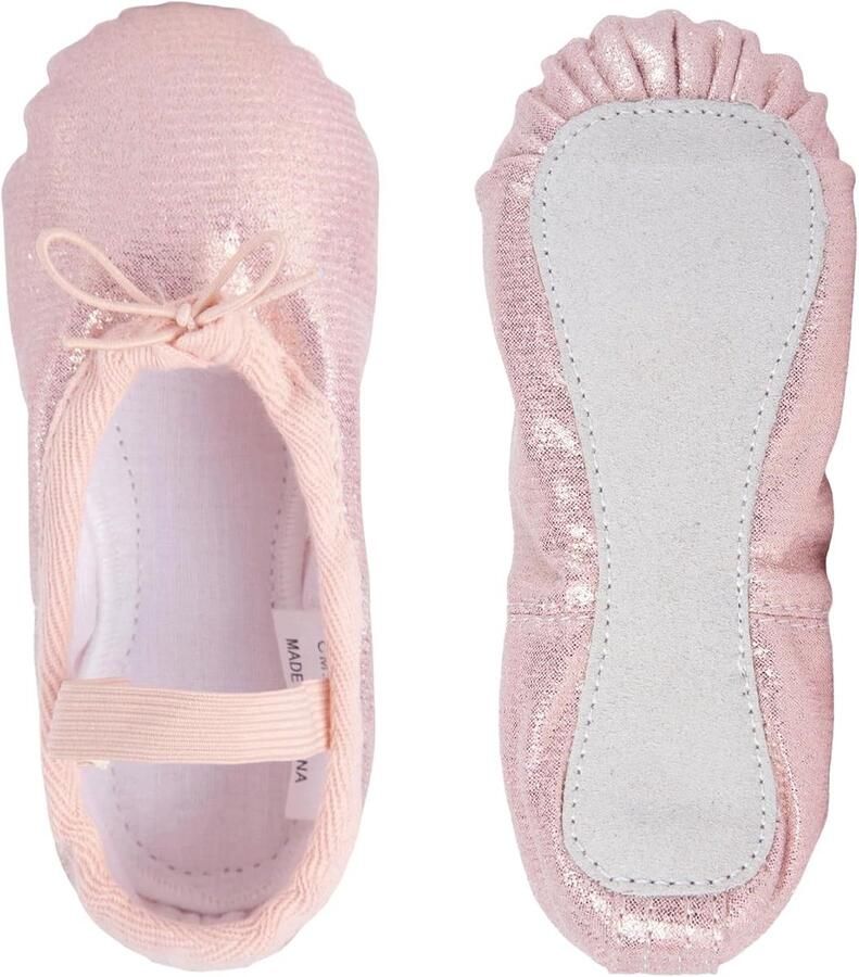 Balletschoenen Roze 36 EU Glitter Ballerina's met Volledige Zool Voor Meisjes en Dames