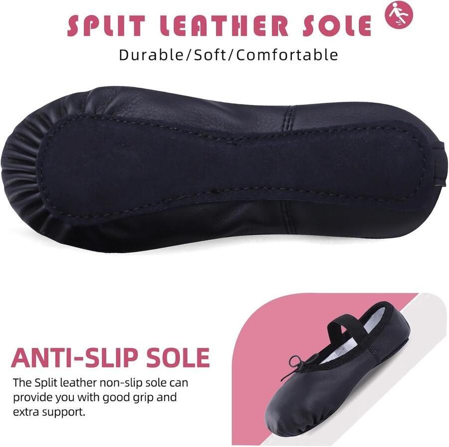 Balletschoenen van leer balletschoenen meisjes dansschoenen voor dames gymnastiekschoen met hele leren zool voor kinderen en volwassenen