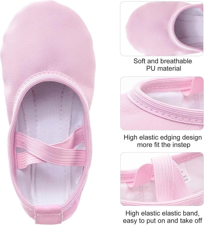 Balletschoenen van leer voor meisjes balletschoenen dansschoenen met hele leren zool voor kinderen dames roze beige zwart