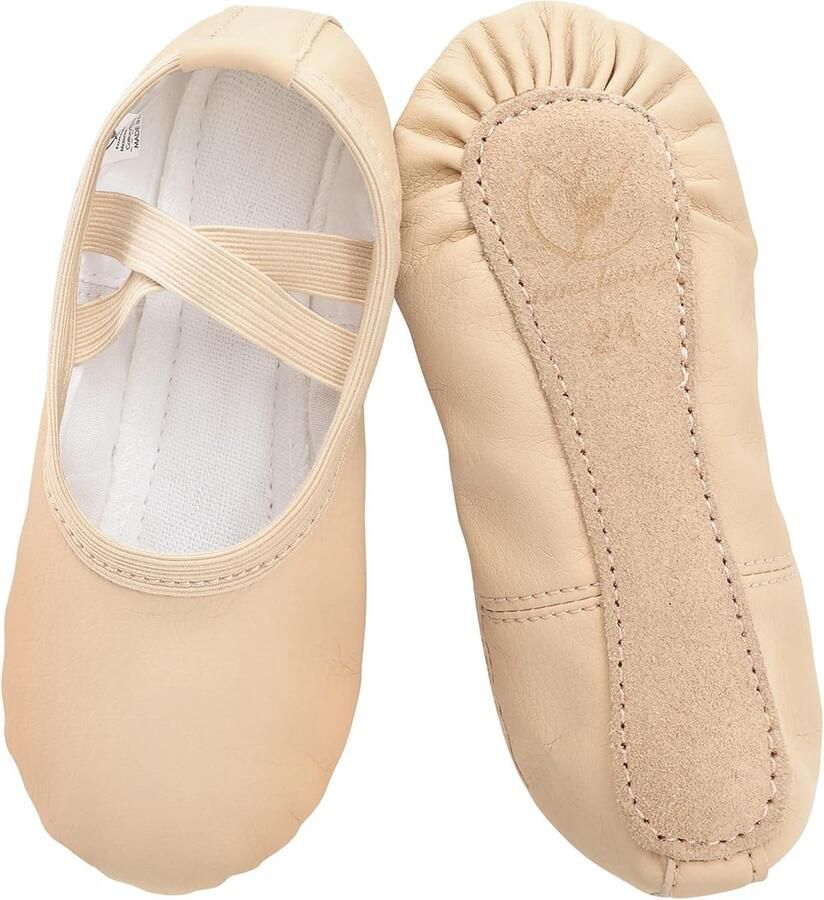 Balletschoenen van leer voor meisjes balletschoenen dansschoenen met hele leren zool voor kinderen dames roze beige zwart