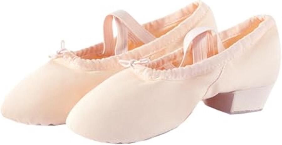 Balletschoenen voor Dames Canvas Dansschoenen met Zachte Zool en Lage Hak