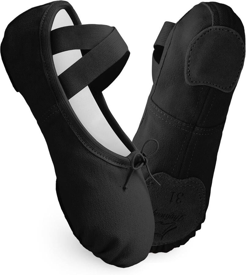 Balletschoenen voor meisjes balletschoenen van stretch-canvas met gedeelde zool - Foto 1