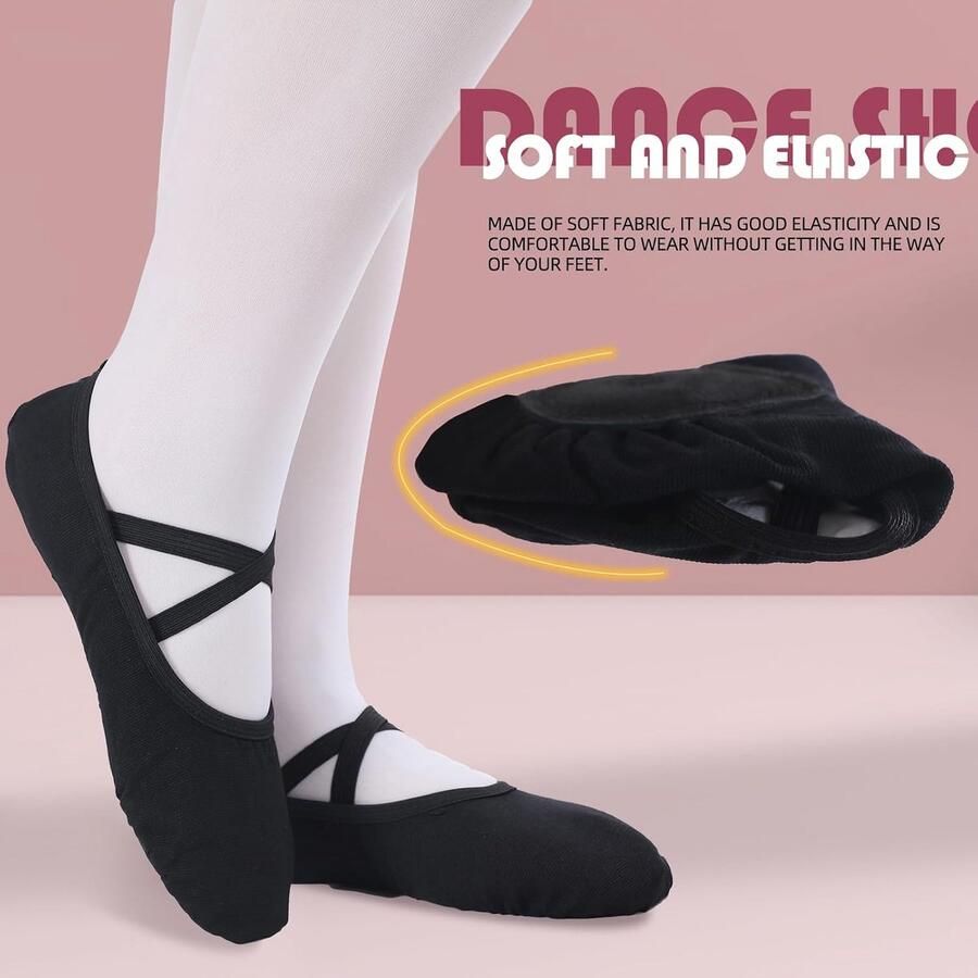 Balletschoenen voor meisjes Canvas Dansschoenen Dames Gymnastiek Gedeelde zool