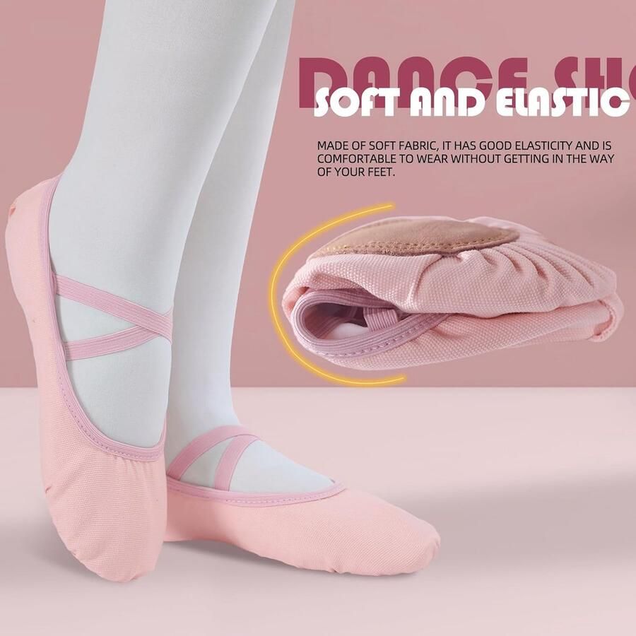 Balletschoenen voor meisjes Canvas Dansschoenen Dames Gymnastiek Gedeelde zool
