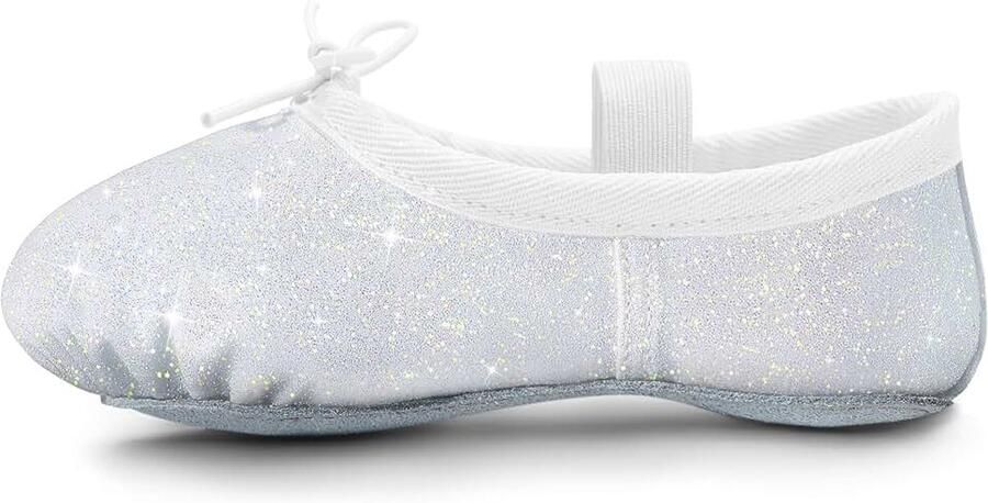 Balletschoenen voor meisjes glitter balletdansschoenen leren dansplaatsen met volledige zool balletdansschoenen voor kinderen peuter voor dansprestaties gymnastiek
