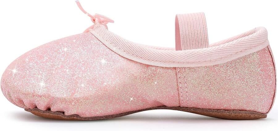 Balletschoenen voor meisjes glitter balletdansschoenen leren dansplaatsen met volledige zool balletdansschoenen voor kinderen peuter voor dansprestaties gymnastiek