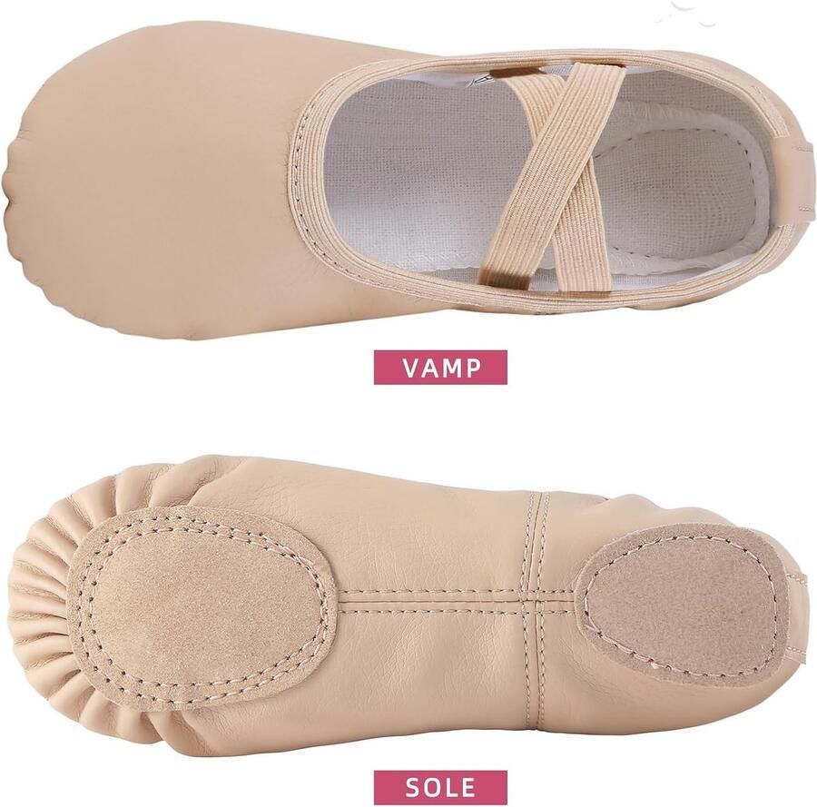 Balletschoenen voor Meisjes Leer Balletschoenen voor Gesplitste Zool Dansschoenen voor Kinderen en Volwassenen - Foto 1