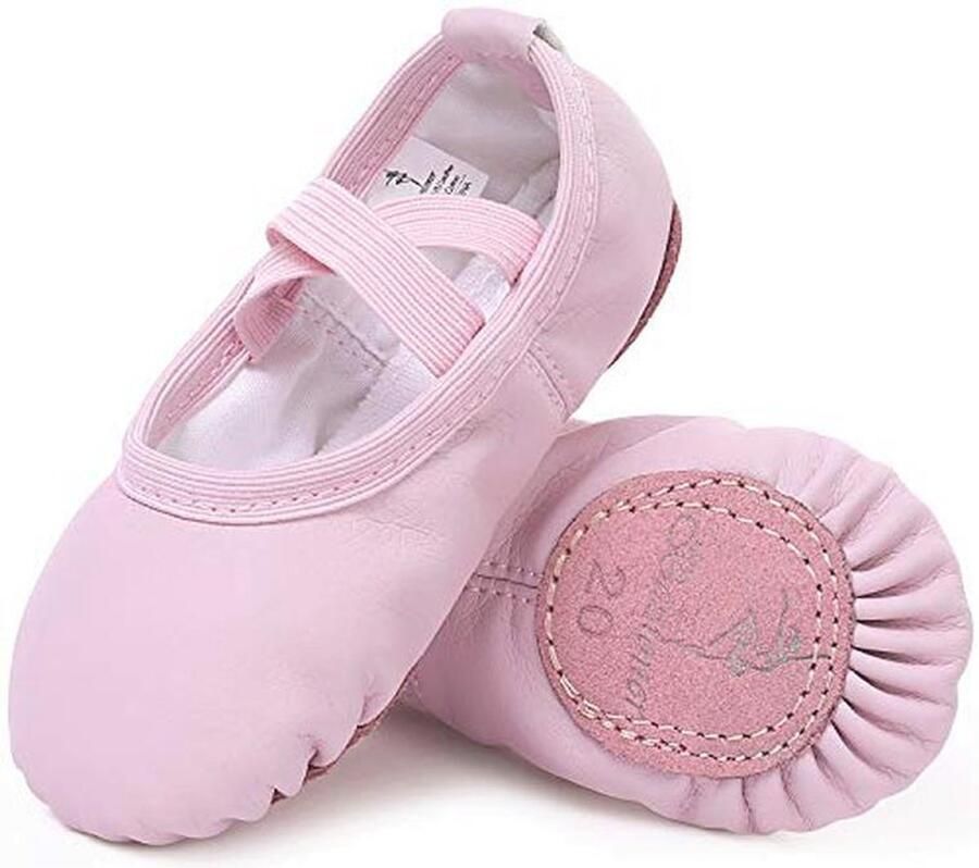 Balletschoenen voor Meisjes Leren Dansschoenen met Gesplitste Zool