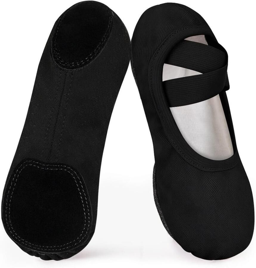 Balletschoenen voor Meisjes met Gesplitste Zool en Kruiselings Elastische Bandjes voor Peuters Kinderen en Volwassenen