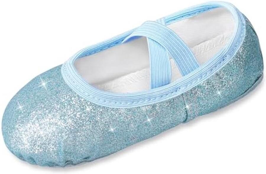 Balletschoenen voor meisjes met glitter en gedeelde zool ideaal voor dans en gymnastiek