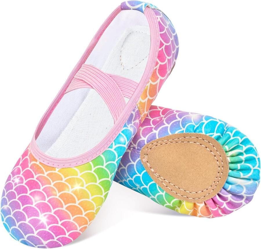 Balletschoenen voor meisjes peuter danspraktijk balletpantoffels zacht PU-leer platte schoenen voor kinderen zool yoga gymnastiek