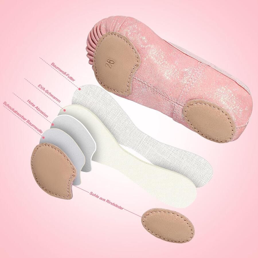 Balletschoenen voor meisjes peuters glitterdansschoenen splitzool balletschoenen voor kinderen ballerina's met elastische kruisbanden