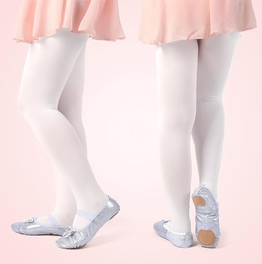 Balletschoenen voor meisjes peuters kinderen balletschoenen glitterdesign met een schattige boog gedeeld balletdansschoenen