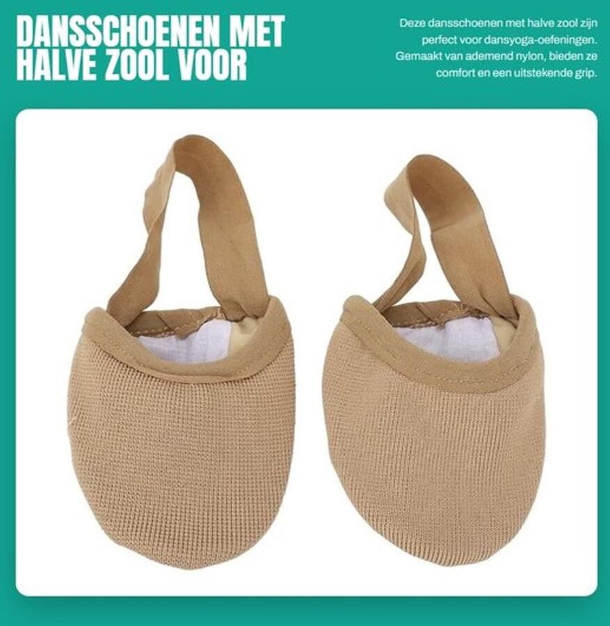 Balletslipper Antislip Halve Zool Dansschoenen Ademende Nylon Zweetabsorberend Geschikt voor Yoga Vrije Beweging Dansschoen