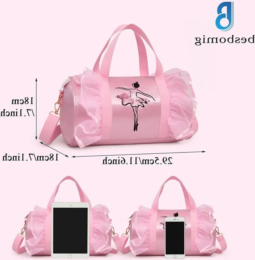 Ballettas voor Meisjes Roze Dansschoen Tas voor Ballerina's en Danskleding Handige Opbergtas voor Dansaccessoires