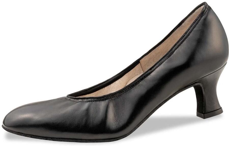 Ballroom Dames Dansschoenen Werner Kern Laura Comfort en ondersteuning Ballroom en Social Hakhoogte Ontworpen voor brede voeten Suede zool Echte Leder Werner Kern Zwart