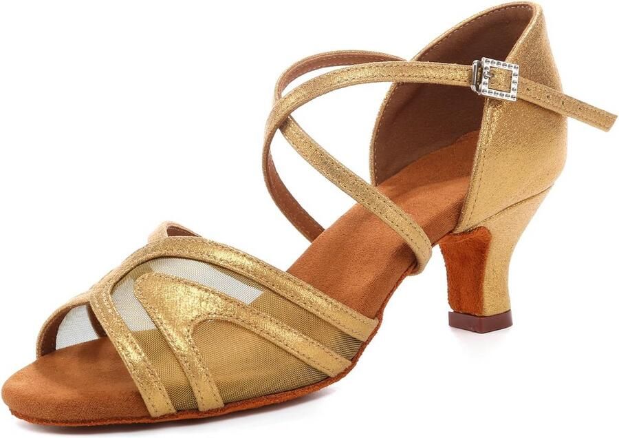 Ballroom Dansschoenen voor Dames met Blokhak voor Latin en Standaard Dansen