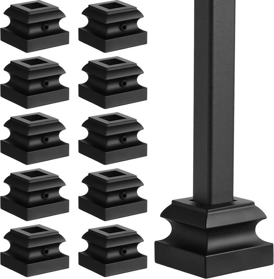 Baluster Schoenen Trap Onderdelen Trap Afwerking Platte Schoen Ontwerp Voor 1 2 Inch Satijn Zwart