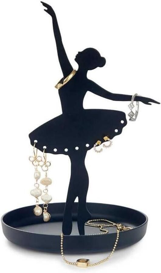 Balvi Ballerina ring holder color black jewelry holder silhouette ballerina metal