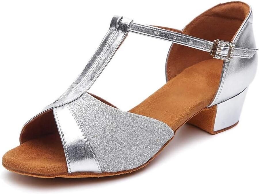 Balzaal Dansschoenen voor Meisjes Zilver Kleurige Latin Danssneakers