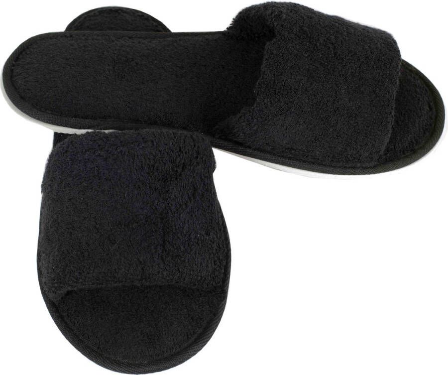 Bamboe wasbaar Badslippers Sauna Slipper te Gebruiken in de Sauna of na het Douche en Bad Zwart