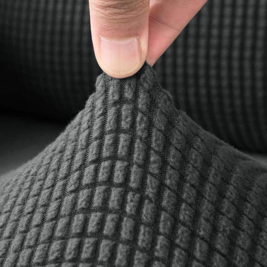 Bank Kussenhoes voor 2 Kussen Bank Sofa Kussen Meubelbeschermer 1 Stuk Polyester Spandex Zitkussenhoes met Elastische Bodem Hoes voor Stoel-Grijs-3 Zits