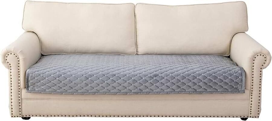 Bankhoes 3-zits anti-slip bankovertrek voor L-vorm chaise longue hoekbank 2-zits beschermhoes woonkamer stoel honden huisdieren lichtgrijs 90 x (slechts 1 stuk)