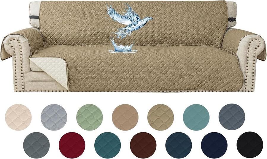 Bankhoes 4 Zits Katten En Honden Bankhoes Voor Woonkamer Comfortabel En Duurzaam Slipcover Universeel Met Zakken Voor Thuis Met Kinderen En Huisdieren Khaki