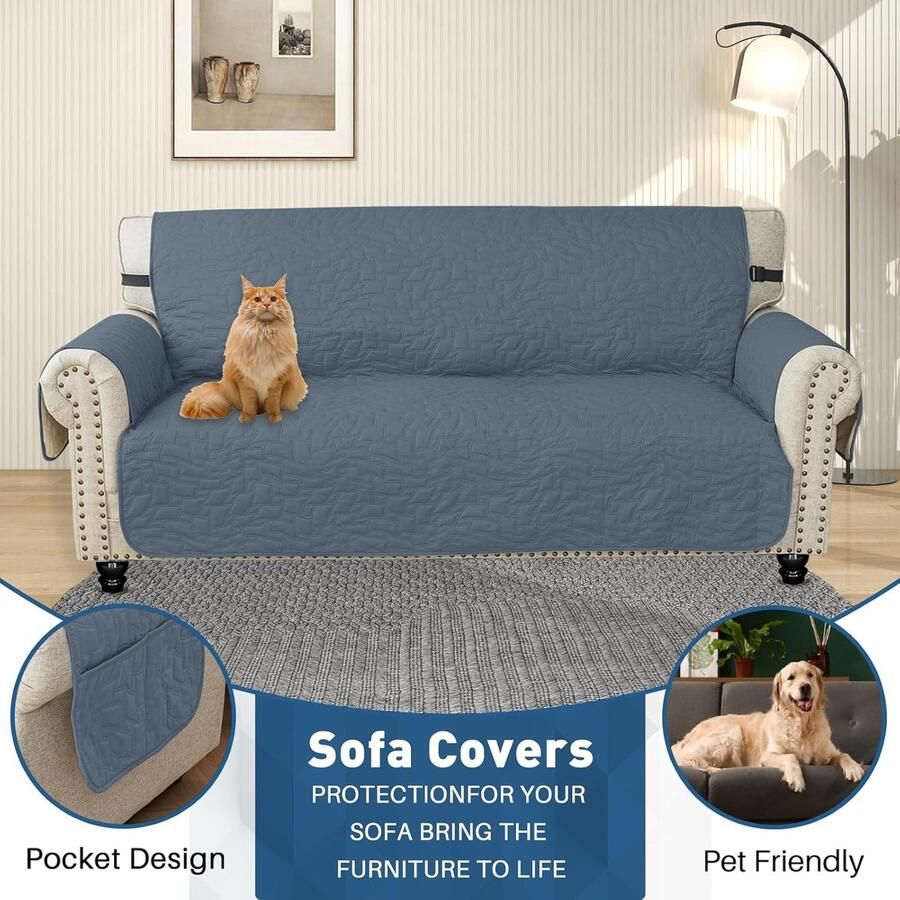 Bankhoes 4 Zits Sofa Cover Waterproof Antikras Couch Cover